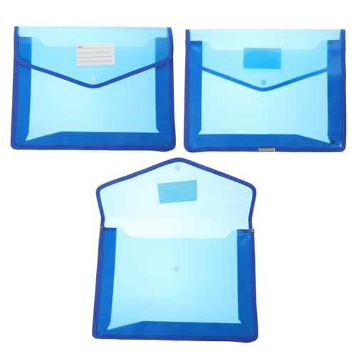Housoutil 3 Stück A4 Aktentasche Datei Taschen Unterlagen Aufbewahrungstasche Schreibwaren Schule Dokumentieren Büro Dokumentenmappen A4 Praktische Aktenordner Blue Aluminiumlegierung von Housoutil