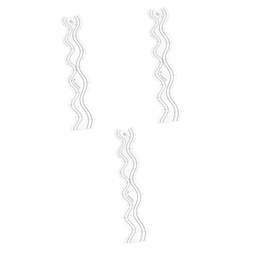 Housoutil 3 Stück Acryl Quilt Lineal Transparent Patchwork Vorlage Wellenrand Schablone für Nähmaschine und Quilten Multifunktionale Schneidelineale für DIY Projekte für Anfänger und von Housoutil