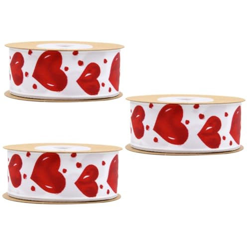 Housoutil 3 Stück Blumen dekoratives Band Dekorationen Halloween Dusche Hochzeits-Bastelbänder weißes Band Partydekoration Handwerk Geschenkbänder ein Verpackungsband Wickelband von Housoutil