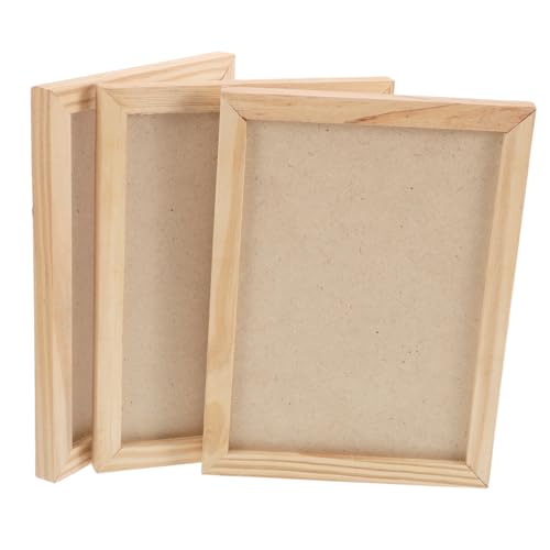 Housoutil 3 Stück Diy Bilderrahmen Massivem Holz Unvollendete Foto Rahmen für Bastelprojekte für Kunstwerke und Dekoration Vielseitig Einsetzbar Natürlichem Holz von Housoutil