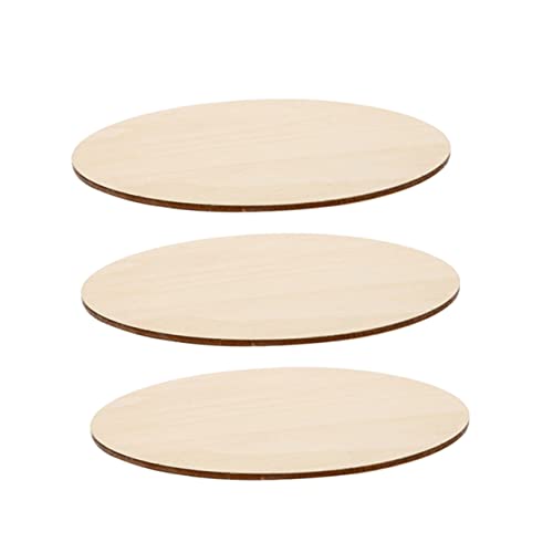 Housoutil 3 Stück Diy Holzscheiben Unbehandelte Runde Holzplatten für Bastelarbeiten und Dekoration für Projekte und Diy Handwerksbedarf von Housoutil