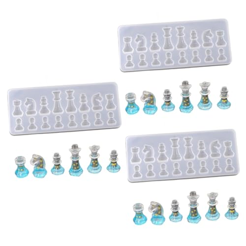 Housoutil 3 Stück Diy Silikonform für Schachfiguren Gießform für Handgemachte Bastelprojekte Langlebig und Leicht zu Reinigen Diy Handwerke und Schachliebhaber von Housoutil