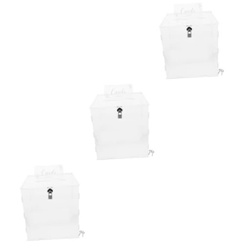 Housoutil 3 Stück Elegante Acryl Hochzeit Kartenbox mit Schloss Transparente Geld und Geschenkbox Große Kapazität für Karten Umschläge und Kleine Geschenke Robustes Acrylmaterial Housoutil 3 Stück Elegante Acryl Hochzeit Kartenbox mit Schloss Transparente Geld und Geschenkbox Große Kapazität für Karten Umschläge und Kleine Geschenke Robustes Acrylmaterial von Housoutil