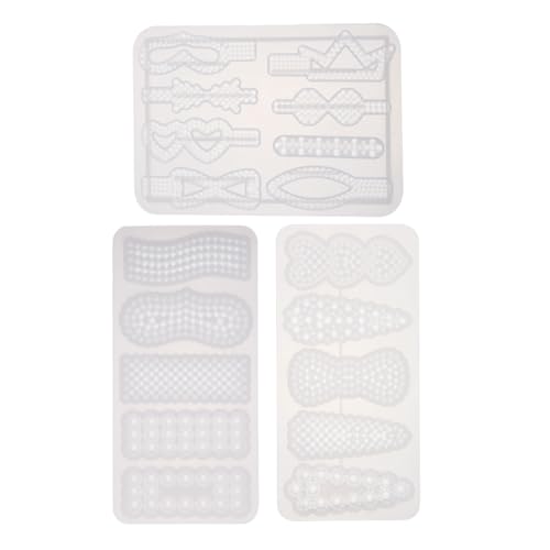 Housoutil 3 Stück Epoxidharz Haarklammer Silikonform Teiliges Wiederverwendbare Gießform für Diy Haarschmuck Einfach zu Entformen für Bastelprojekte und Haaraccessoires von Housoutil