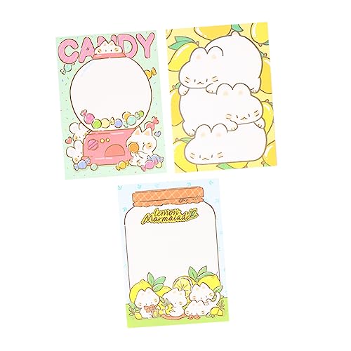 Housoutil 3 Stück Großes Teiliges Notizbuch Tearable Notepads für Büro Schule für Studenten und Büroangestellte Notizpapier Niedlichem Design Katzenmotiv von Housoutil
