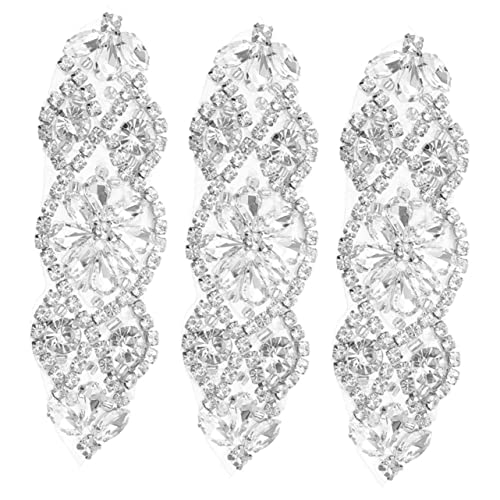 Housoutil 3 Stück Gürtel Strass-Patch Flicken aufnähen Flicken für Jacken Kleidung Blau hochzeitskleider brautkleid Fleckendekor für Zuhause Flicken zum Nähen von Mänteln Strasssteine Silver von Housoutil