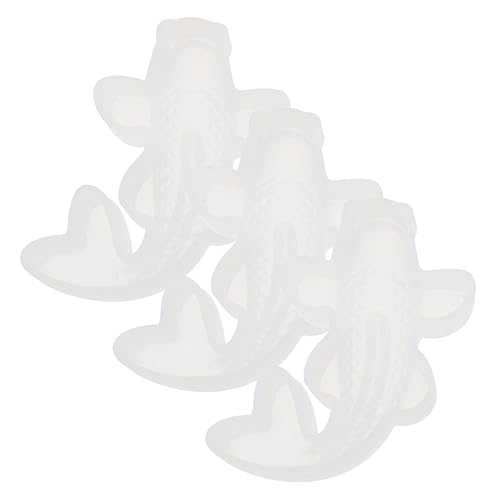 Housoutil 3 Stück Koi-Schimmel Form Fisch Fondant Süßigkeiten Schimmel bastelt Karpfenschimmel Kieselgel Weiß von Housoutil