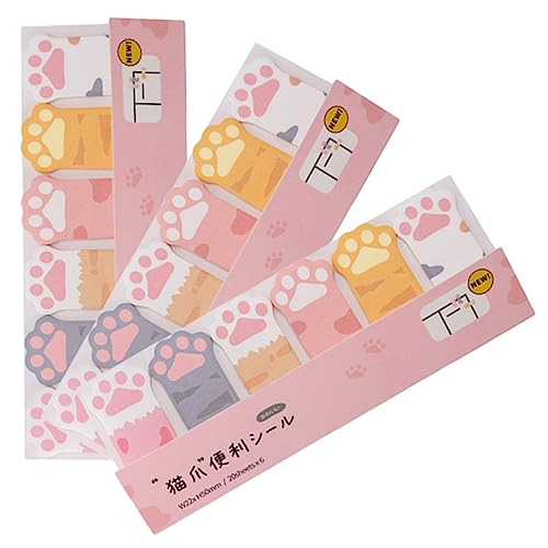 Housoutil 3 Stück Paw Shaped Tierförmige Haftnotizen für Schule Büro Wiederverwendbare Memo Pads Praktische Notizzettel für Pläne Aufgaben von Housoutil