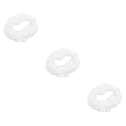 Housoutil 3 Stück Pompom-spitze Nähen Groß Dekorationen Pompons Plüsch Fell Sticken Poms Farbe Blau Wolle Bunt Handwerk Zubehör Handgefertigt Für Verschönerung Trimmen Weiß Polyester von Housoutil