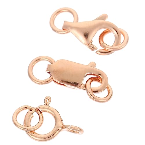Housoutil 3 Stück Schmuck Diy Karabinerverschlüsse Schmuck Verschluss Herstellung Klaue Plattiert Rostfrei Haken Für Schlüssel Schließe Schmuckklammern Selber Machen Silber- Rose Gold von Housoutil