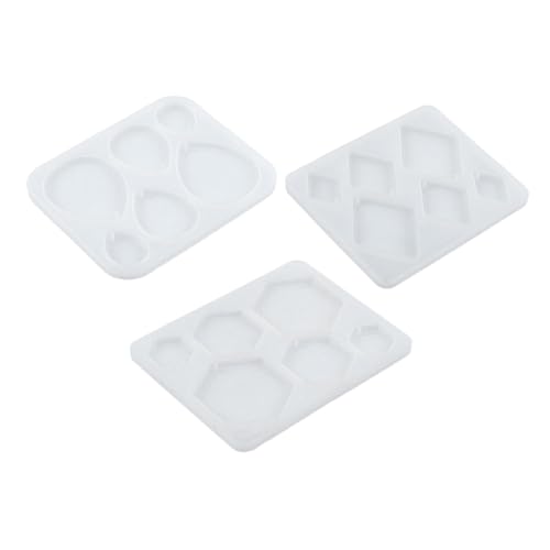 Housoutil 3 Stück Silikon Schmuckformen Geometrische Resin Ohrringformen Hexagon Diamant Wassertropfen Epoxidharz Gießformen für DIY Ohrringe Halsketten Anhänger von Housoutil
