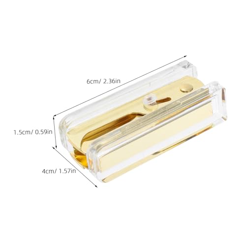 Housoutil 3 Stück Teiliges Ergonomischer Heftklammerentferner aus Klarem Acryl mit Goldfarbenen Akzenten Komfortabler Griff Robustes Eisenmaterial Stilvoller und Tragbarer Bürobedarf für von Housoutil