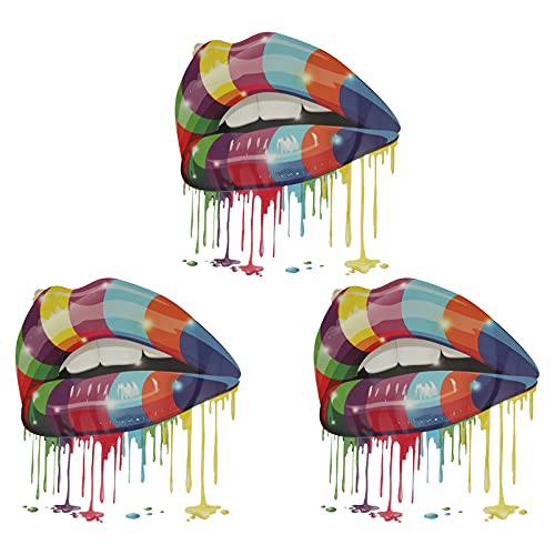 Housoutil 3 Stück Teiliges Lippen Patches Wärmeübertragungs Applikationen für Diy Bunte Lippen Aufkleber für Kleidung und Accessoires für Jacken Shirts und Rucksäcke von Housoutil