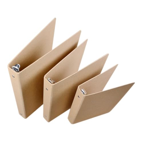 Housoutil 3 Stück Teiliges Notizbuch Cover aus Kraftpapier Nachfüllbar Ring Schmutzabweisend Wiederverwendbar Perfekter Schutz für Wichtige Unterlagen für Schule und Büro von Housoutil