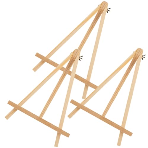 Housoutil 3 Stück Tischstaffelei Holz Einstellbare Holzstaffelei für Malerei Foto Display und Kunstprojekte für Künstler Robust und Vielseitig von Housoutil