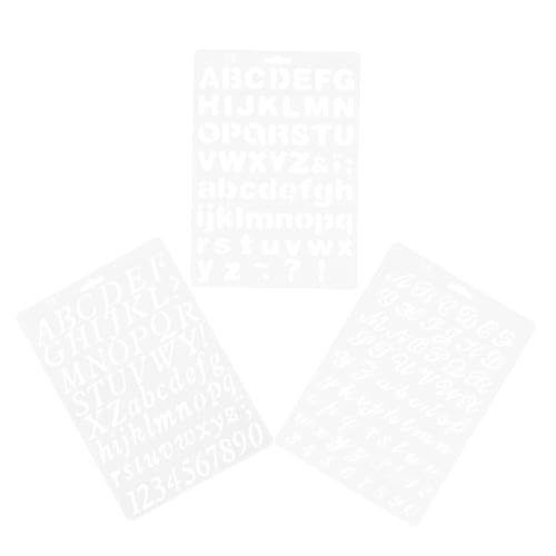Housoutil 3 Stück Zeichnungsvorlage Lineal Schriftschablonen Alphabet Schablone für Form Sammelalbum Briefvorlage Schreibschablonen wiederverwendbare Schablonen das Haustier Schwarz von Housoutil