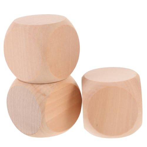 Housoutil 3 Stück leere Holzwürfel unvollendet Würfelspiel großer -Jumbo Rasenspiele Outdoor - praktischer Holzwürfel leere Holzwürfel für DIY DIY- von Housoutil