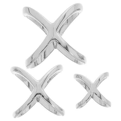 Housoutil 3 Teiliger Schalring Christliche Ringe X Ringe Für Damen Edelstahlring Zubehör Seidenschal Schnallenringe Schal Clips Schnalle Schal Ohrmanschette Nicht Durchdringend von Housoutil