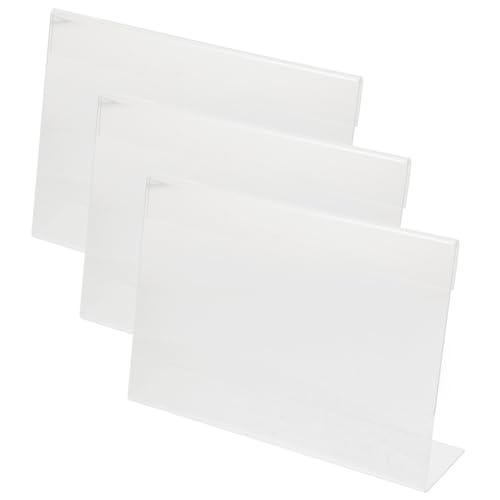 Housoutil 3 x Acryl-Preisschild-Halter für Einzelhandel, transparenter Schilderhalter für Supermärkte, Geschäfte und Märkte und leichter Preisausstellungsständer von Housoutil