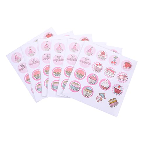 Housoutil 30 Blatt Kreative Diy Kuchenaufkleber Selbstklebende Etiketten für Geschenkkarten Umschläge und Boxen für Partys und Scrapbooking Stark Haftend und Spurenfrei von Housoutil