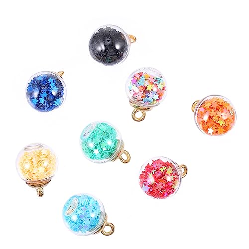 Housoutil 30 Stück Glasstern Pailletten für Diy Schmuckherstellung Bunte Glasball Anhänger Geeignet für Armbänder und Ohrringe mit Praktischen Aufhängelöchern von Housoutil