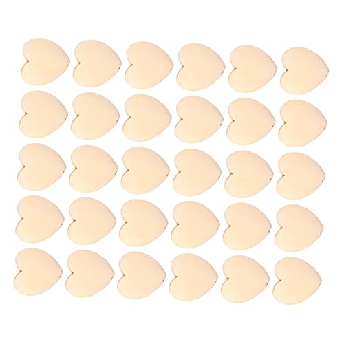 Housoutil 30 Stück Herzförmige Holzscheiben Unbehandelte DIY Holz Accessoires für Bastelprojekte Leichte und Robuste Holzplatten für Dekorationen und Handwerksideen von Housoutil