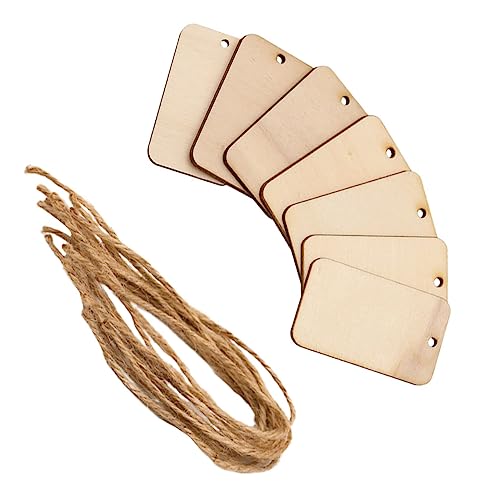 Housoutil 30 Stück Holz Hängedekoration Teiliges Set mit Hanfseil DIY Weihnachtsanhänger Tür Hängependel für Hochzeiten Geburtstagsfeiern und Home Decor von Housoutil