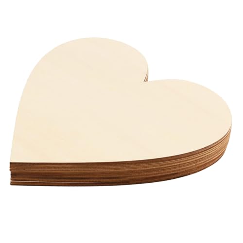 Housoutil 30 Stück Holzspäne in Herzform Herzförmige Zum Malen Verzierung in Form Eines Liebesherzens Aus Holz Glitzernder Herzförmiger Türhänger Aus Holz Holzherz Beige Buchsbaum von Housoutil