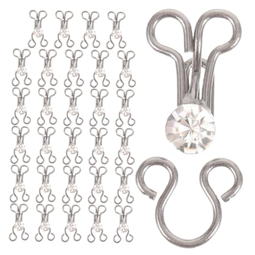 Housoutil 30 Stück Nähhaken Und Ösen Haken Und Ösen Aus Metall Mit Zirkonia – Sicherer Verschluss Zum Selbermachen Für Bhs Kleidung Hosen Und Röcke von Housoutil