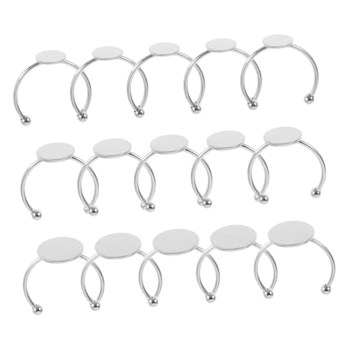Housoutil 30 Stück Ringbasis Ring Leer Cabochon-ringtabletts Rostfreier Stahl Silver Housoutil 30 Stück Ringbasis Ring Leer Cabochon-ringtabletts Rostfreier Stahl Silver von Housoutil