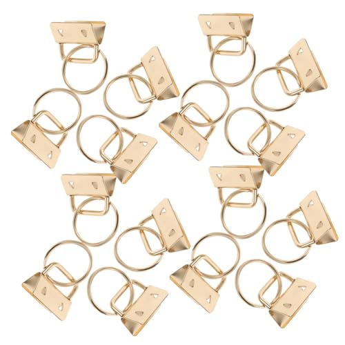 Housoutil 30 Stück Schlüsselanhänger-Gurtbandclip Schlüsselkette Hardware Bulk-Schlüsselringe seidenband bandfeile anahtarlık Taschenzubehör Bundclips Schlüsselanhänger Armband Eisen Golden von Housoutil