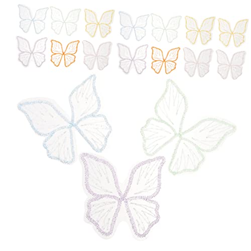 Housoutil 30 Stück Schmetterlings Applikationen Bunte Patches für Diy Kleidung Handarbeitszubehör Einfach zu Verwenden zum Dekorieren und Reparieren von Kleidung Taschen und Mehr von Housoutil