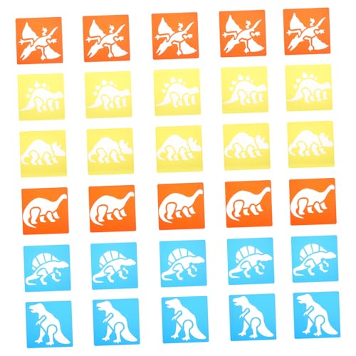 Housoutil 30 Stück Teiliges Dinosaurier Malvorlagen für Bastelschablonen Flexiblem Wiederverwendbar und für Diy Projekte von Housoutil