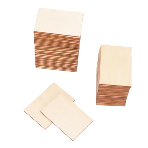 Housoutil 30 Stück Teiliges Rechteckige Holzscheiben Dicke DIY Holzplättchen für Kreative Bastelarbeiten Natürliche Holzornamente für Party Weihnachtsdeko Handliche Holzteile zum von Housoutil