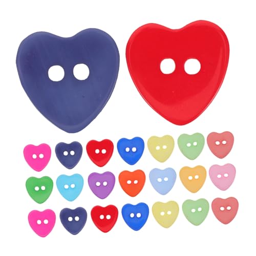 Housoutil 300 Stück Herzförmige Resin Knöpfe Zweiloch Nähknöpfe Leicht und Strapazierfähig Für Basteln Kleidung Reparatur DIY Handwerk von Housoutil