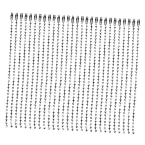 Housoutil 300 Stück Kugelkette aus Robustem Lange Perlenkette für DIY Schmuckherstellung Schlüsselanhänger Taschenanhänger Puppen und Bastelzubehör Silberfarbene Metallkette von Housoutil