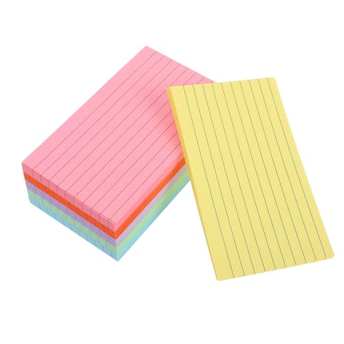 Housoutil 300 Stück Notizbuch Kleine Karteikarten Tab-karteikarten Farbige Karteikarten Linierte Karteikarten Bunte Notizkarten Karteikartenhalter Linierte Notizkarten Papier von Housoutil