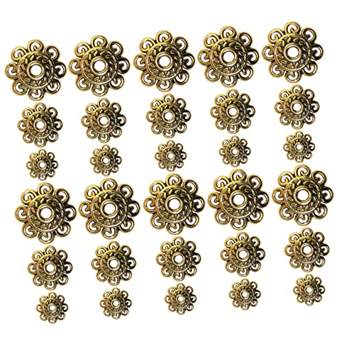 Housoutil 300 Stück Zubehör für Schmuckbehälter hand schmuck armband zubehör zur Schmuckherstellung Reize puppenzubehör bastelset Vintage Perlenkappen Halskette, die Perlenkappen herstellt von Housoutil