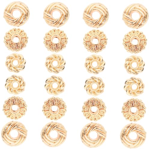 Housoutil 300 Stück wulstiger Abstandshalter Perlen für die Herstellung von Armbändern Basteln Abstandsperlen selber machen Metallperlen zur Herstellung von Armbändern Zinklegierung Golden von Housoutil