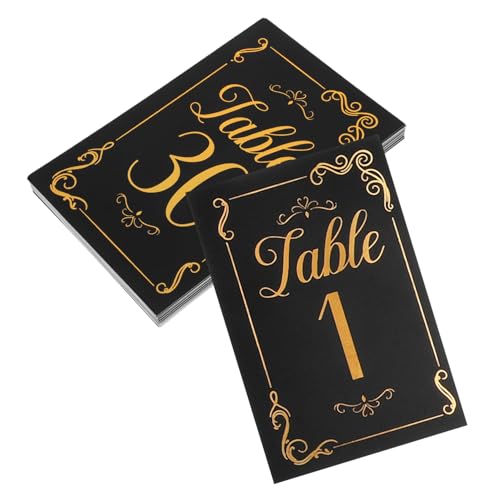 Housoutil 31 Stück Sitzplatzkarte Rustikal Gruß Für Staubig Blumen- Führen Dekoration Tischnummernkarten Rose Name Inhaber Der Tabellennummer Gäste Etiketten Abs Black Papier von Housoutil