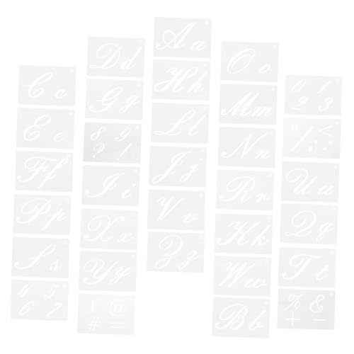 Housoutil 32 Blatt Diy Malvorlagen Schablonen Wiederverwendbare Buchstaben und Zahlen für Kreative Wandgestaltung und Bastelprojekte Hochwertigem Pet Material Leicht zu Reinigen von Housoutil