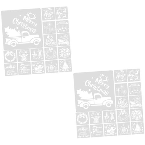Housoutil 32 Blatt Teiliges Weihnachts Schablonen aus Langlebigem Pet Vielseitig Verwendbare Zarte Spray Schablonen mit Attraktiven Motiven für DIY Basteln Scrapbooking Wand und Housoutil 32 Blatt Teiliges Weihnachts Schablonen aus Langlebigem Pet Vielseitig Verwendbare Zarte Spray Schablonen mit Attraktiven Motiven für DIY Basteln Scrapbooking Wand und von Housoutil