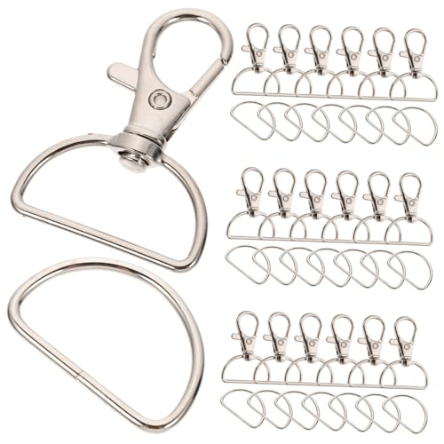 Housoutil 35 Sets D Schnallen DIY Schnappclips Mit Verschlusshaken Schlüsselanhänger Abnehmbare Karabinerhaken Lanyards Für Schlüssel Anhänger Kreative Hängeschnalle Schlüssel von Housoutil