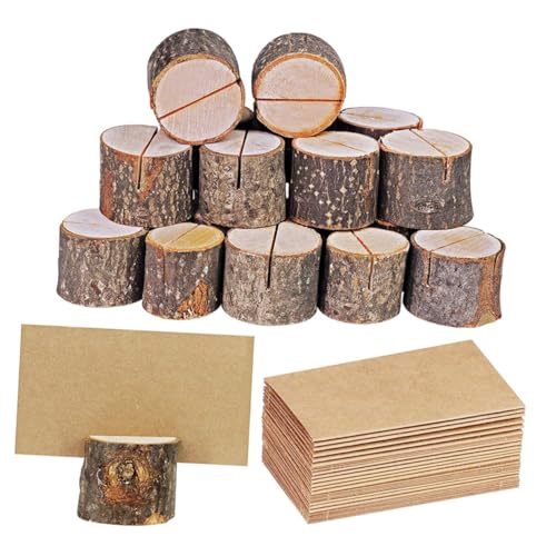 Housoutil 35 Sets Holzstapel Memo Holzständer Nummernklammer Für Hochzeitsfeier Holzklammer Für Tisch Holzrinde Memo Holzklammer Für Foto Menüklammer Für Restaurantprotokoll von Housoutil