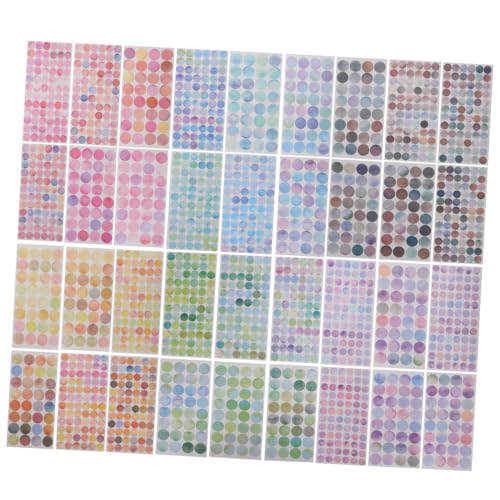Housoutil 36 Blatt Farbpunkt-Aufkleber sortiert Scrapbooking kreisförmig Kleine Kreisaufkleber für codiert klebepunkte runde aufkleber farbiger Klebepunkt kreis aufkleber Japanisches Papier von Housoutil