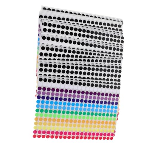 Housoutil 36 Blatt Runde Klebepunkte Selbstklebende Markierungsetiketten für Verpackungssiegel DIY Bastelprojekte und Reiseorganisation von Housoutil