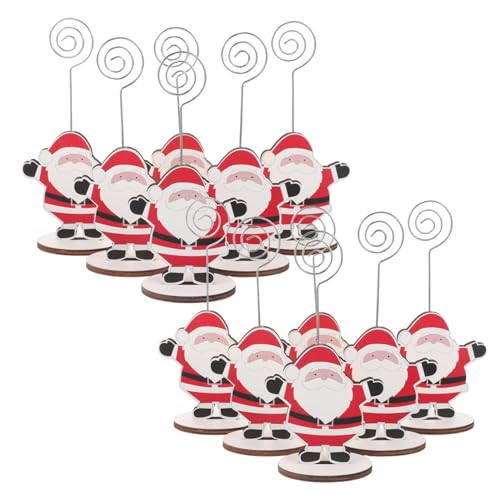 Housoutil 36 Stck. Desktop-Notizhalter Dekorate Halter für Weihnachts-Memoclips Weihnachten Stichworte Weihnachtskartenhalter drinnen LED Nachrichtenordner Weihnachtsparty- Bambus von Housoutil