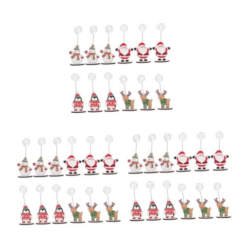 Housoutil 36 Stck. Desktop-Notizhalter Weihnachtstischdekoration Hochzeitskartenhalter Stichworte dekorativ thematisiert Draht Tischnummern für die Hochzeit Weihnachtstischnummern Bambus von Housoutil