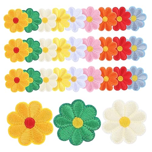 Housoutil 36 Stück Blumen Bügelflicken für Kleidung Bunte Stickerei Patches zum Aufbügeln oder Nähen für Jacken Rucksäcke und Diy Dekorationen von Housoutil