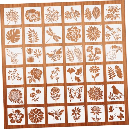 Housoutil 36 Stück Malvorlagen Malschablonen Für Schablonen Und Vorlagen Zum Malen Basteln Blumenschablone Zeichenformen Schablonen Zum Malen Große Bienenstockschablone von Housoutil